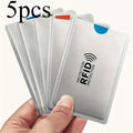 5-piece RFID shielding card cover - anti-theft, NFC shielding ID and credit card protection cover, with geometric design