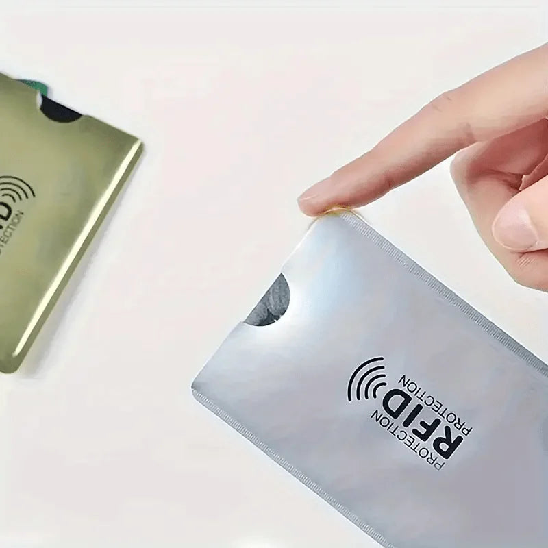 5-piece RFID shielding card cover - anti-theft, NFC shielding ID and credit card protection cover, with geometric design