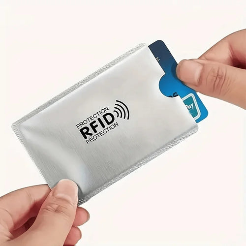 5-piece RFID shielding card cover - anti-theft, NFC shielding ID and credit card protection cover, with geometric design